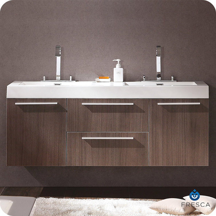 Fresca Largo 57" Double Bathroom Vanity Set Wayfair